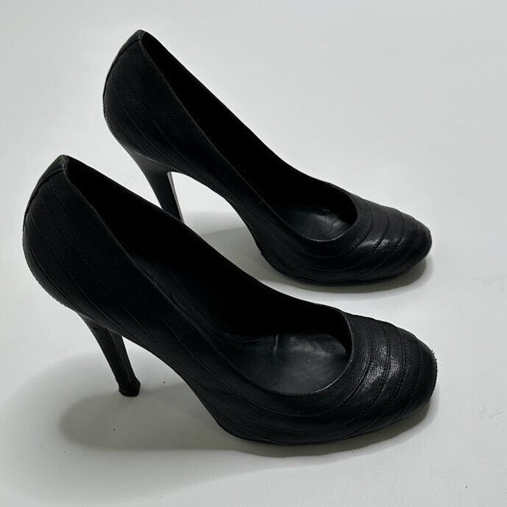 Tory Burch Doble Vida All Leather‎ Black Heels Pumps Size 9M Made in Brazil